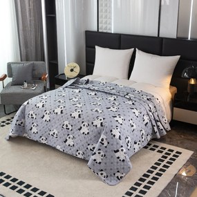 Cuvertura de pat cu model PANDA gri Dimensiuni: 170 x 210 cm