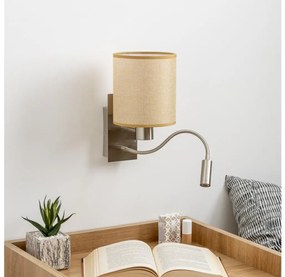 Lampă LED de perete Brilagi NUBILA 1xE27/25W/230V + LED/3W crom mat/maro deschis