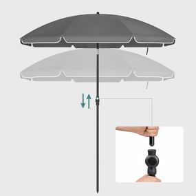 Umbrelă SOLARA, Ø160 cm, gri SongmicsHome