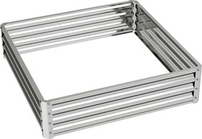 Outsunny Pat de grădină, ladă de plantare cu carcasă din oțel, argintiu, 120 x 120 x 30 cm | Aosom Romania