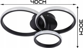 Lampă de plafon LED dimabilă 70W/230V 3000-6500K, neagră, cu telecomandă