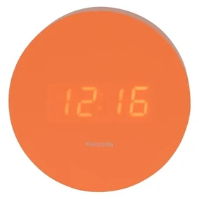 Karlsson 5981OR ceas LED de design cu alarmă,portocaliu, diametru 9 cm