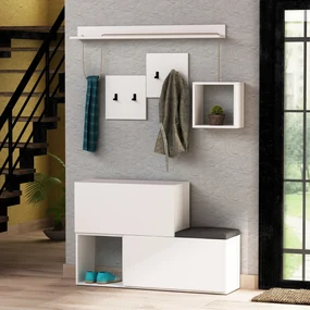 Set mobilier pentru hol Horton (Alb). 1071789