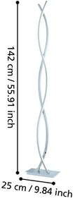 Lampadar argintiu LED (înălțime 142 cm) LASANA 2 – EGLO