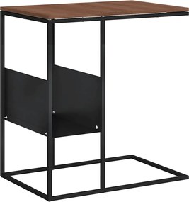 vidaXL Masă laterală, negru, 55x36x59,5 cm, lemn compozit