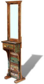 vidaXL Oglindă pentru hol, lemn reciclat solid, 47 x 23 x 180 cm