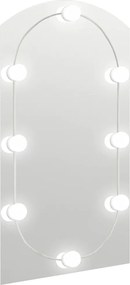 vidaXL Oglindă cu lumini LED, arcadă, 90x45 cm, sticlă