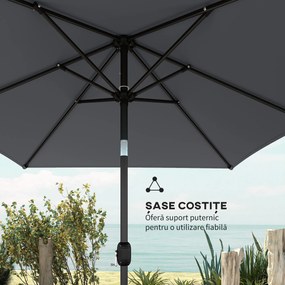 Outsunny umbrelă dreptunghiulară reglabilă balcon mare impermeabilă parasolar dreptunghiular portabil pentru exterior umbrele umbră soare oblong | Aosom Romania