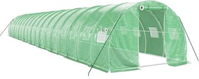 vidaXL Seră cu cadru din oțel, verde, 54 m², 18x3x2 m