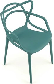 Set 4 bucati scaune din plastic KATO, petrol.