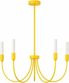 Candelabru cu 5 brate AUGUSTINE galben/alb