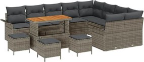 vidaXL Set de canapele pentru grădină cu pernă cu pernă 13 pcs Gri