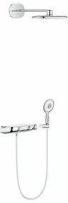 Sistem de dus cu termostat Grohe Rainshower Smartcontrol 360 Mono suprafata de pulverizare alba