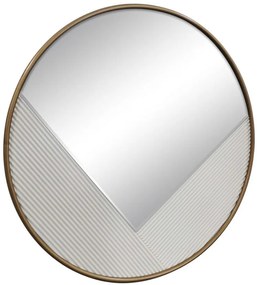 Oglinda decorativa alba din metal si MDF, ø 80 cm, Tolosa Mauro Ferreti