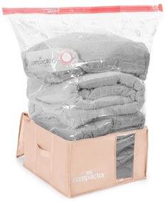 Cutie de depozitare pentru haine din plastic cu vacuum 42x40x25 cm Pink Edition – Compactor