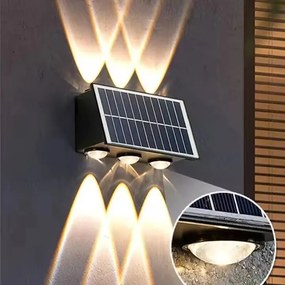 Aplica Exterior cu Panou Solar, Model 686021, IP65, Lumină Neutră, Negru