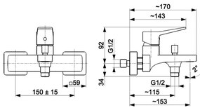 Baterie pentru cadă KFA Armatura MALAGA 4524-010-81, neagră