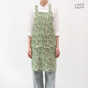 Șorț din in Evergreen Damask – Linen Tales