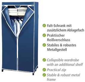 Șifonier din material textil Wenko, 160 x 50 x 75 cm, albastru