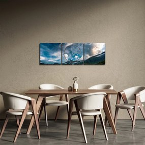 Tablou cu munții (cu ceas) (90x30 cm)
