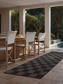 Covor tip traversă pentru interior și exterior negru/crem 80x200 cm Haringey Dorothy – Ted Baker