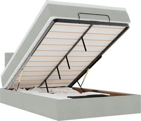 vidaXL Pat otoman cu saltea Gri deschis 120x190 cm catifea