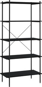 vidaXL Unitate cu rafturi pe 5 niveluri, negru, 80x40x163 cm