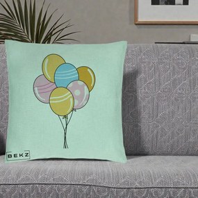 Perna Decorativa Baloane Petrecere, 40x40 cm, Verde Menta, Husa Detasabila, Perna Inclusa, BEKZ®