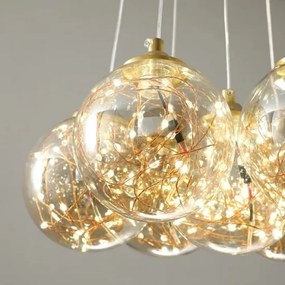 Lustra led suspendata Elit's, Zuya 19 globuri Gold, 152w