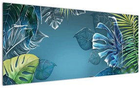 Tablou - Frunzele plantelor tropicale (120x50 cm)