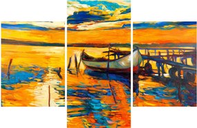 Tablou - Barca la apus de soare (90x60 cm)