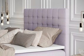 Pat matrimonial Boxspring 180 cm Clady (violet deschis) (cu sp. depozitare). 1020253