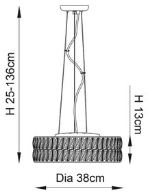 Endon 76513 - Lustră LED suspendată VERINA, 5 x LED / 5 W / 230 V, crom lucios
