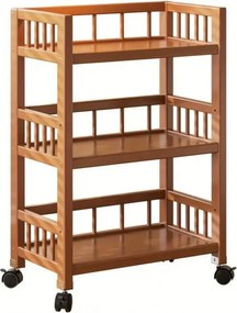 Raft din bambus, cu 3 niveluri, roți 360°, Ecarla, 30x50x82 cm, SZ48