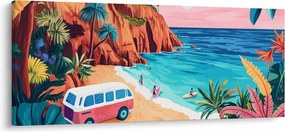 Tablou - Rulotă la ocean (120x50 cm)
