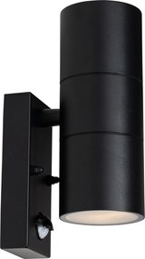 Aplică de exterior neagră cu 2 lumini AR70 cu senzor de mișcare - Duo