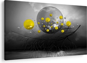 Tabloul - bile abstracte galbene (90x60 cm)