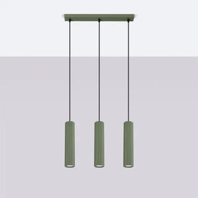 Lustră pe cablu Sollux SL.1613 KARBON 3xGU10/10W/230V verde