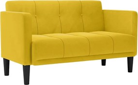 vidaXL Canapea loveseat, galben, 111 cm, catifea