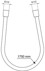 Furtun dus Ideal Standard Idealflex crom lucios 175 cm Crom lucios