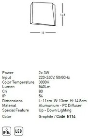 Aplica LED iluminat exterior ambiental IP54 Keala