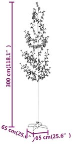 Copac cu flori de cires cu LED, 368 LED-uri alb calde, 300 cm 300 cm, 1