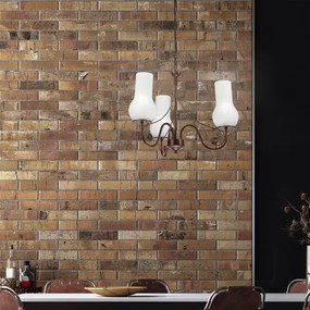 Lustră pe lanț Brilagi COTTAGE 3xE14/40W/230V maro/alb