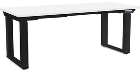 Masă înălțime reglabilă OfficeTech Strong 180 x 80 cm, picioare negre, alb