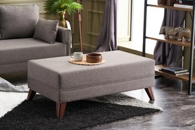 Coltar Modular pe Stanga cu Taburet, Cadru Lemn de Brad, Bella Mini, Gri