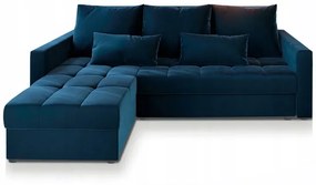 Canapea coltar extensibil ZENOVA 220 x 140 cm, reversibila - albastru inchis