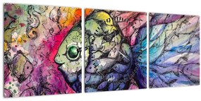 Tablou - Peștișorul colorat (cu ceas) (90x30 cm)