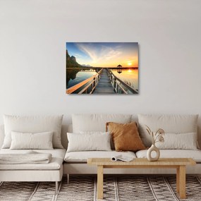 Tablou pe sticlă cu pod (70x50 cm)