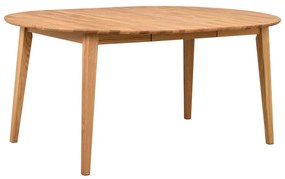 Masă de dining natural rotundă extensibilă din lemn masiv de stejar ø 120 cm Filippa – Rowico