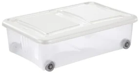 Cutie de depozitare cu capac Tontarelli Stockbox28 l, transparent/alb